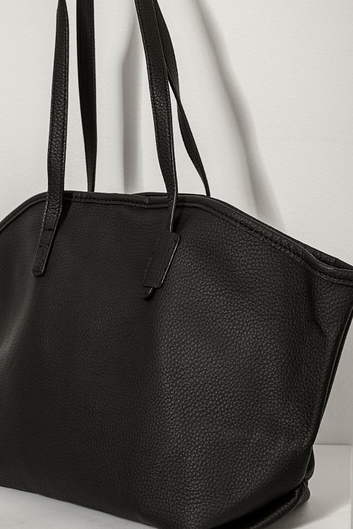 Shopper bag with leather effect