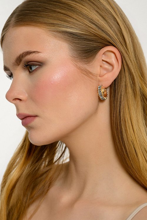 Small hoop earrings with strass