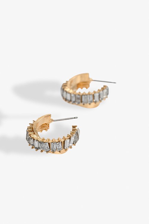 Small hoop earrings with strass