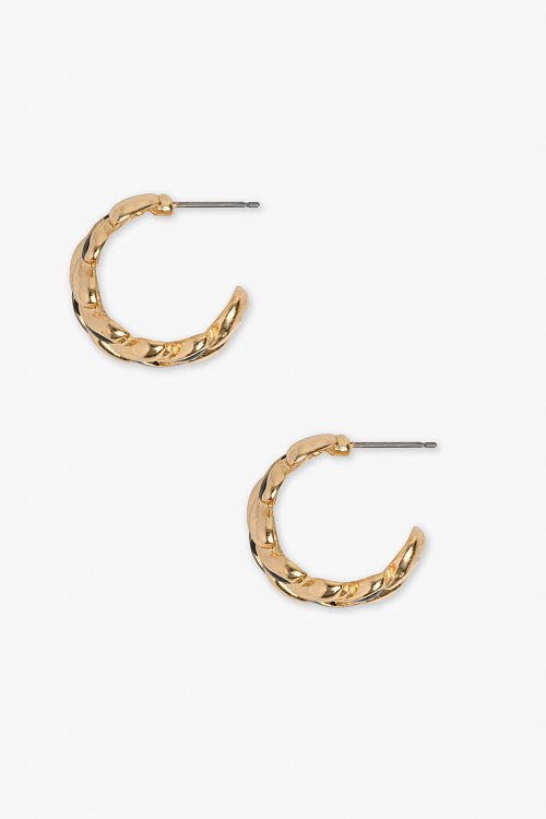 Small hoop earrings with black detail