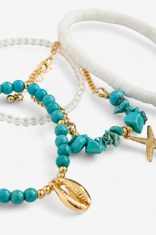 Σετ βραχιόλια με χάντρες και charms