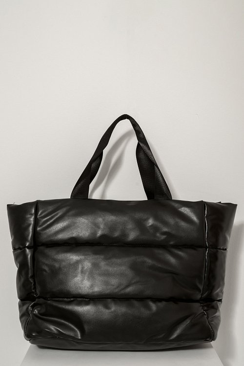 Padded bag with leather effect