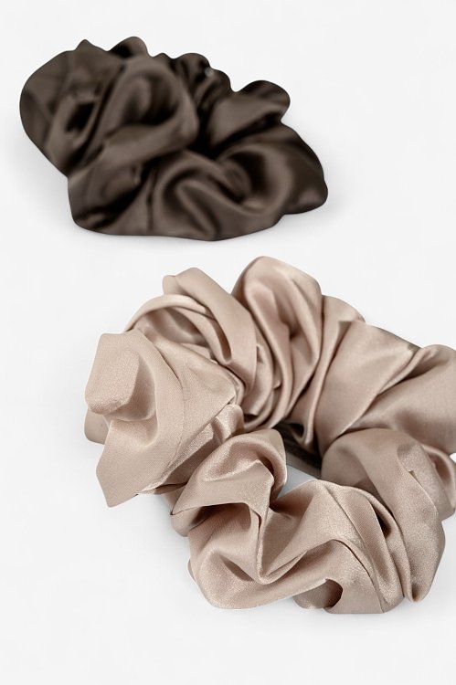 Σετ 3 scrunchies λαστιχάκια μαλλιών με σατινέ υφή