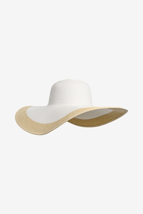 Καπέλο με πλατύ μπορ και διχρωμία (OFFWHT.SAND)