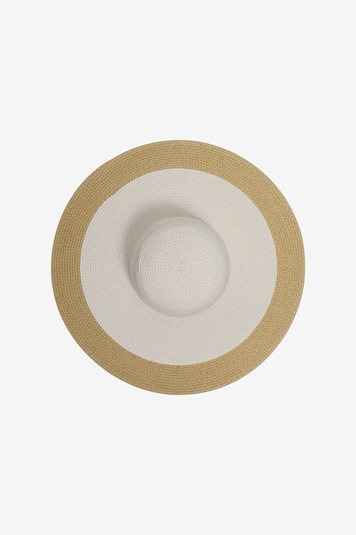 Καπέλο με πλατύ μπορ και διχρωμία (OFFWHT.SAND)