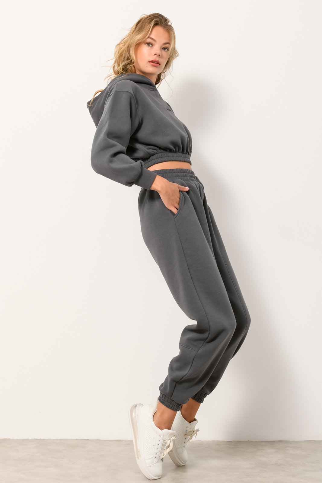 Cropped hoodie with print | Pinkwoman Cropped hoodie with print | Pinkwoman