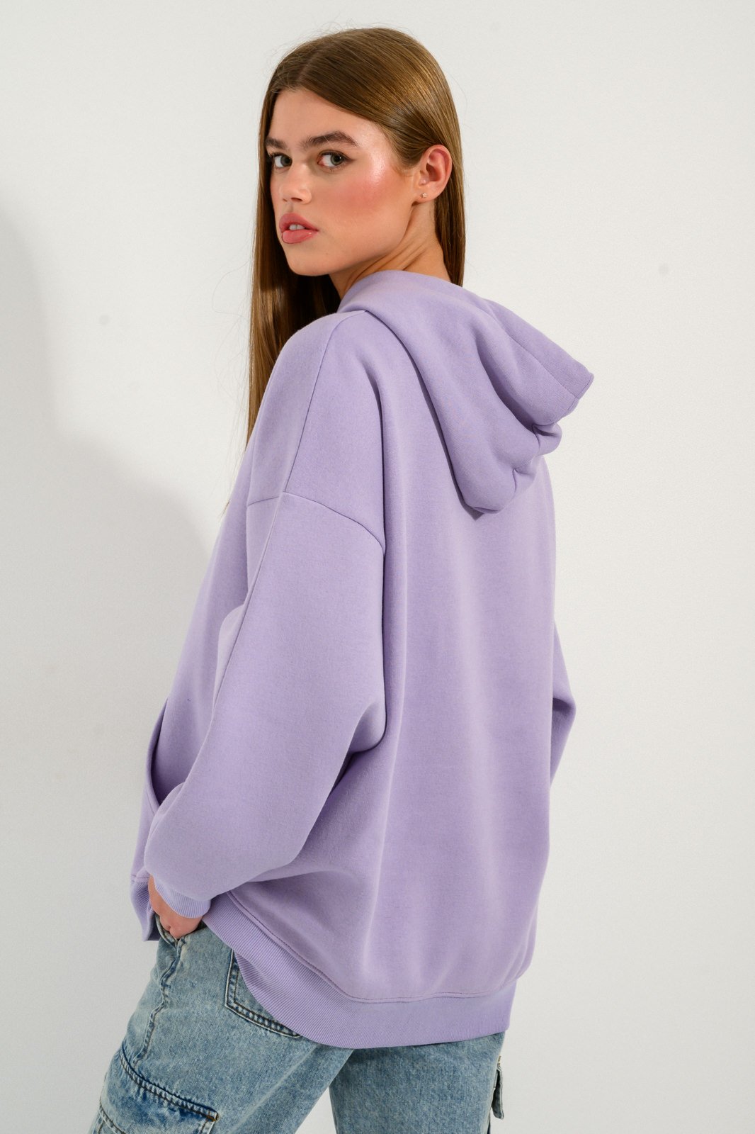 $168 NEW We Wore What Oversized Hoodie and Shorts SET Lilac XS S M L