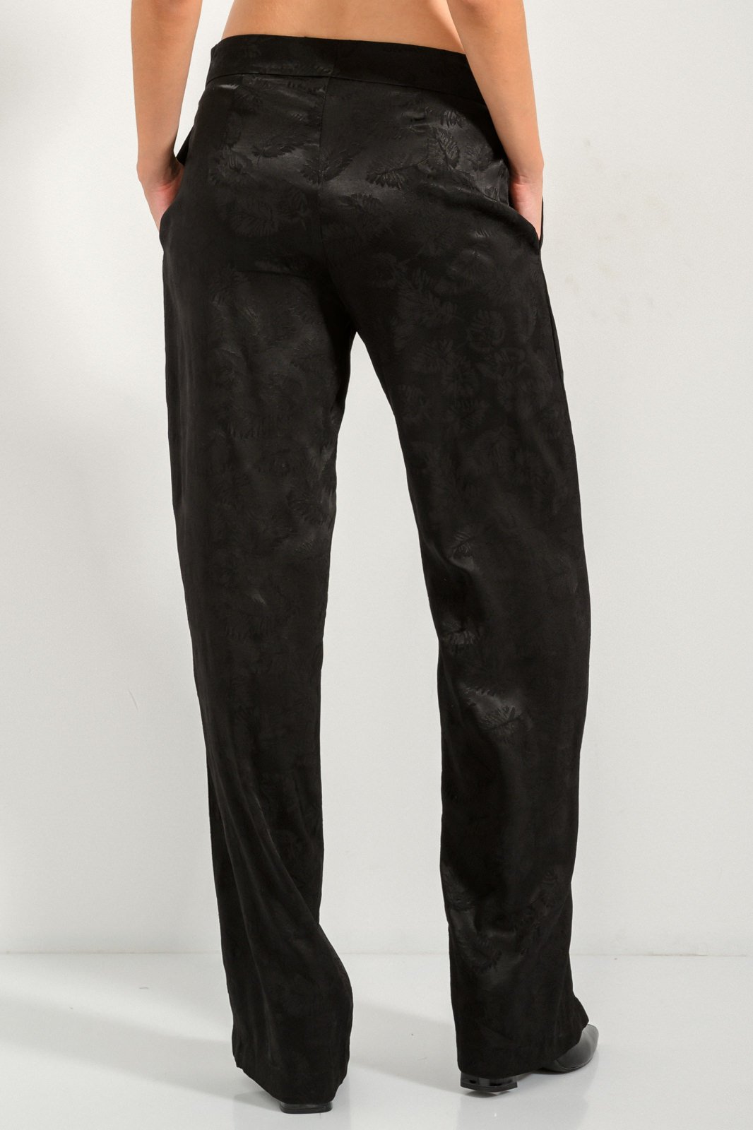 Wide leg trousers with satin effect
