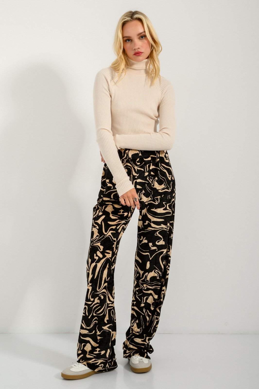 Women's Trendy Leopard Animal Print Wide Leg Pants