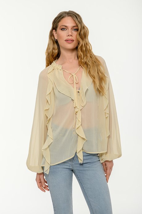 See through top with frill details