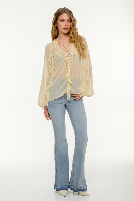 See through top with frill details