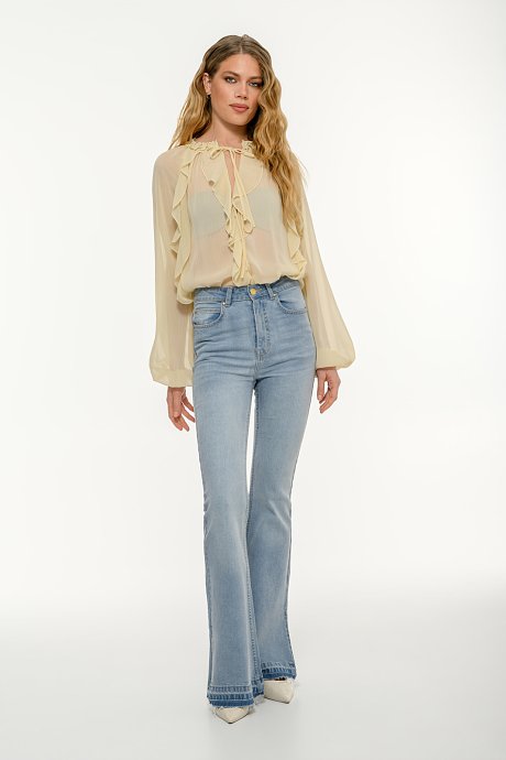 See through top with frill details