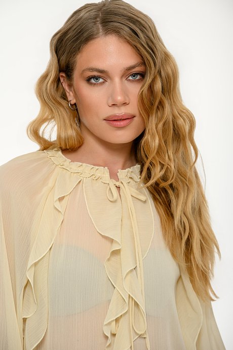 See through top with frill details