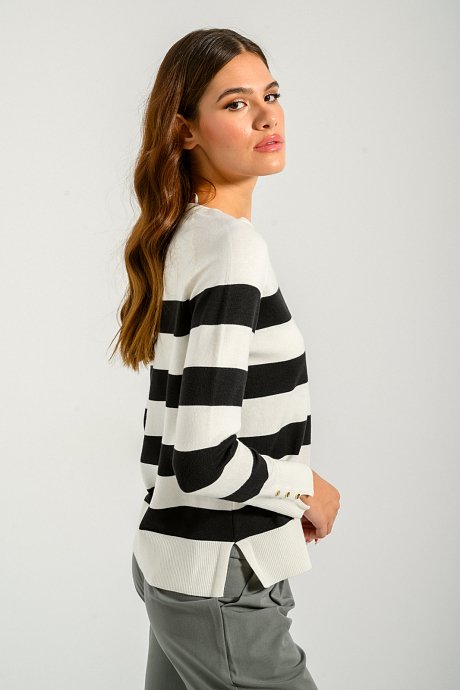 Knit top with stripes