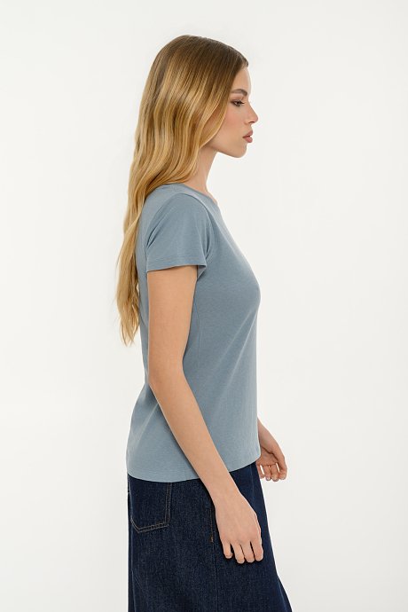 Basic t-shirt με στρογγυλή λαιμόκοψη