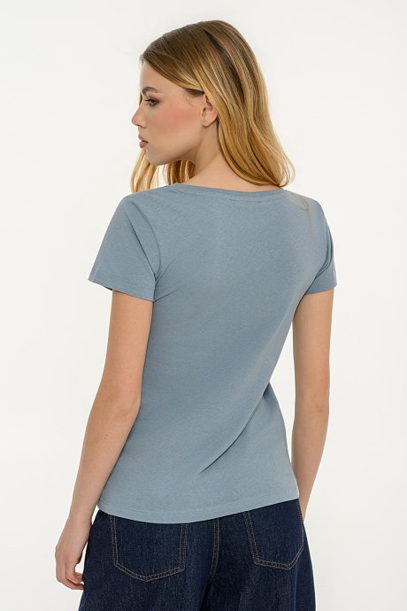 Basic t-shirt με στρογγυλή λαιμόκοψη