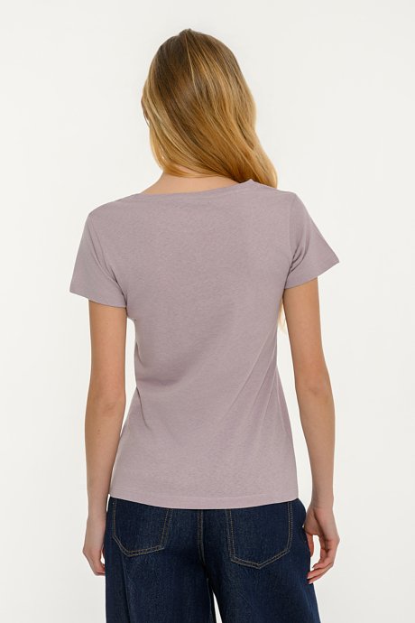 Basic t-shirt με στρογγυλή λαιμόκοψη
