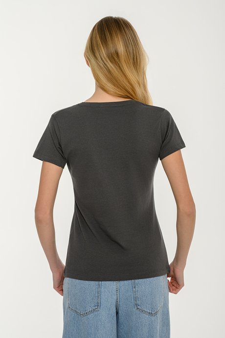 Basic t-shirt με V λαιμόκοψη