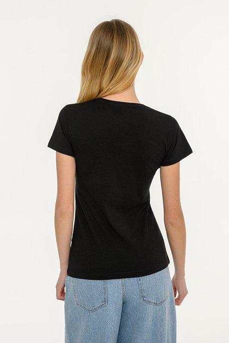 Basic t-shirt με V λαιμόκοψη