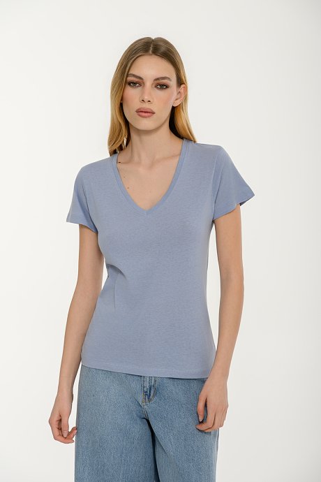 Basic t-shirt με V λαιμόκοψη