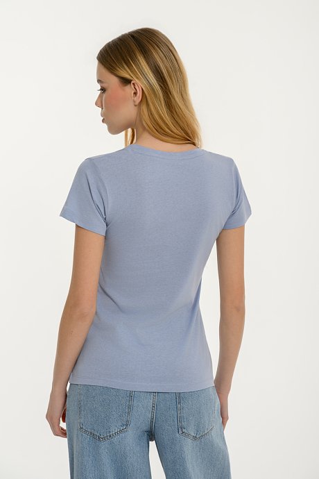 Basic t-shirt με V λαιμόκοψη