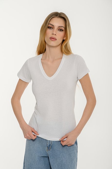 Basic t-shirt με V λαιμόκοψη