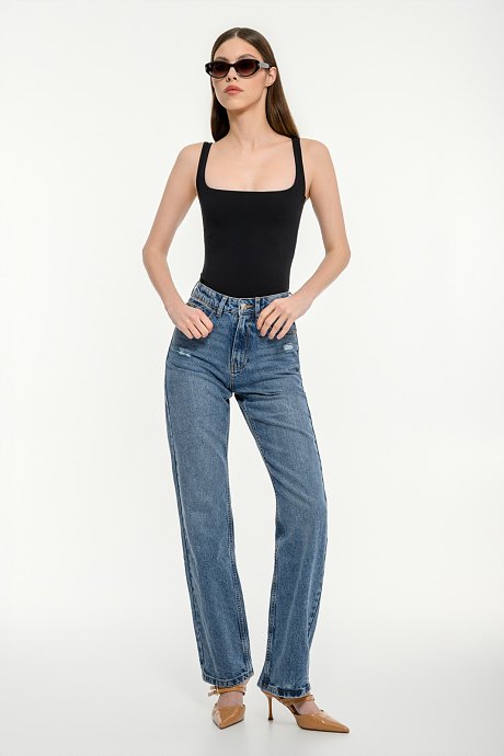 Lycra bodysuit with square neckline