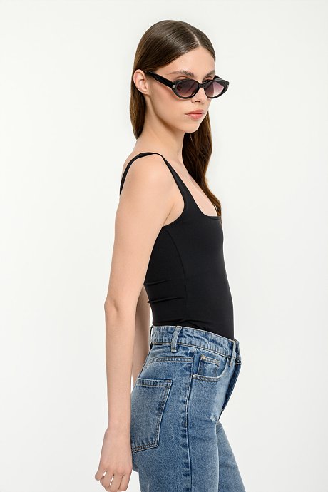 Lycra bodysuit with square neckline