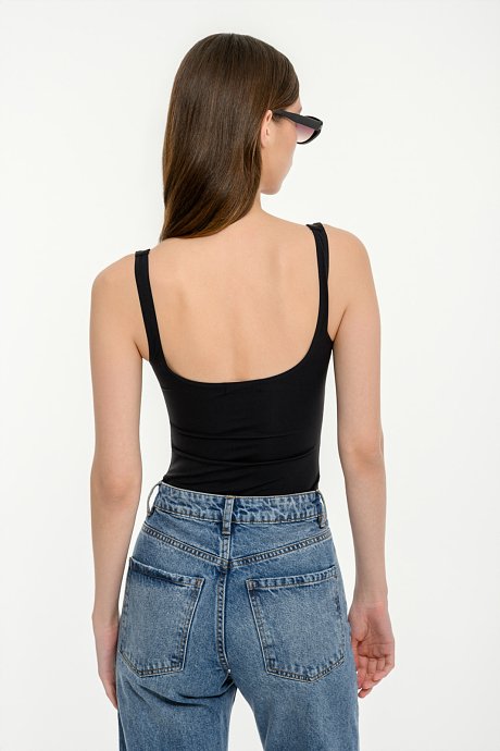 Lycra bodysuit with square neckline