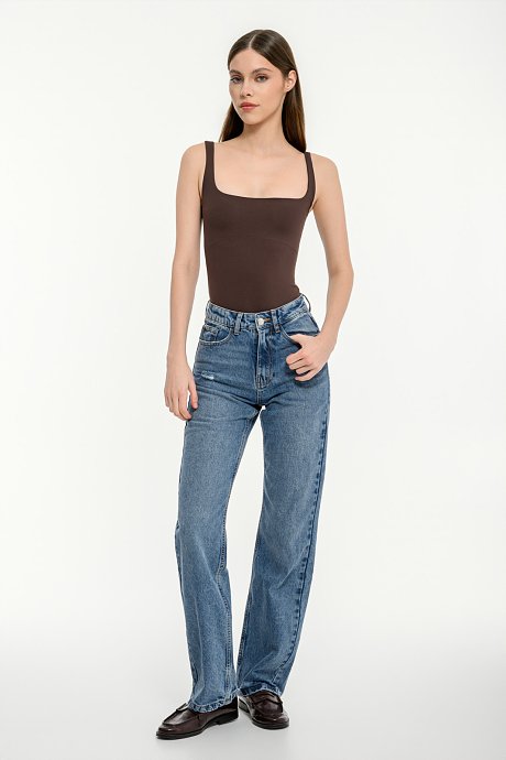 Lycra bodysuit with square neckline