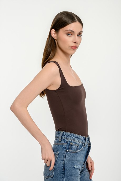 Lycra bodysuit with square neckline