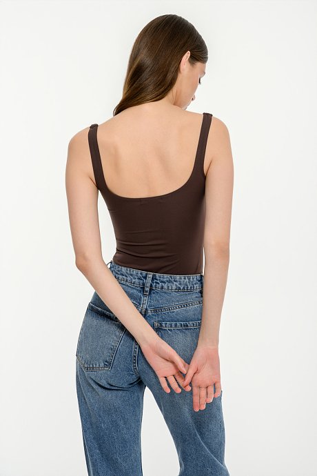 Lycra bodysuit with square neckline