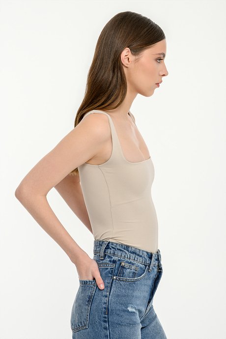 Lycra bodysuit with square neckline