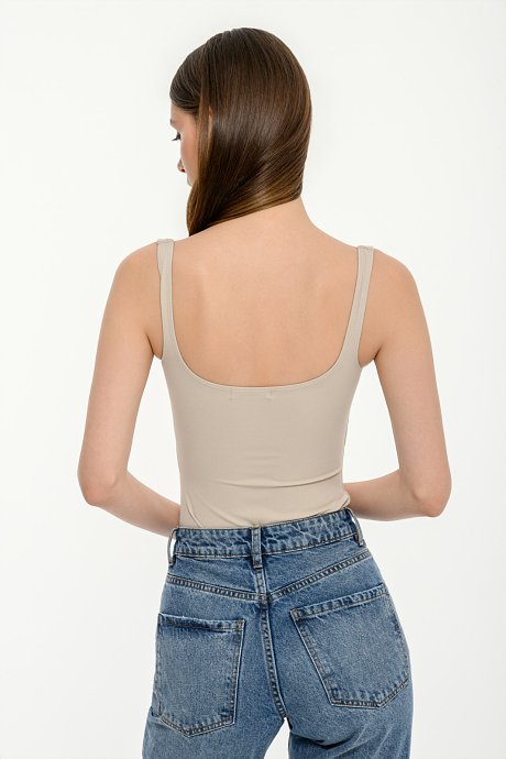 Lycra bodysuit with square neckline
