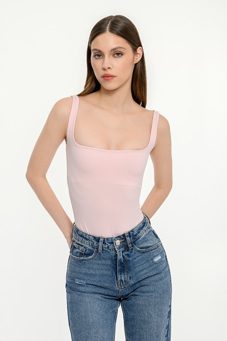 Lycra bodysuit with square neckline