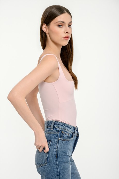Lycra bodysuit with square neckline