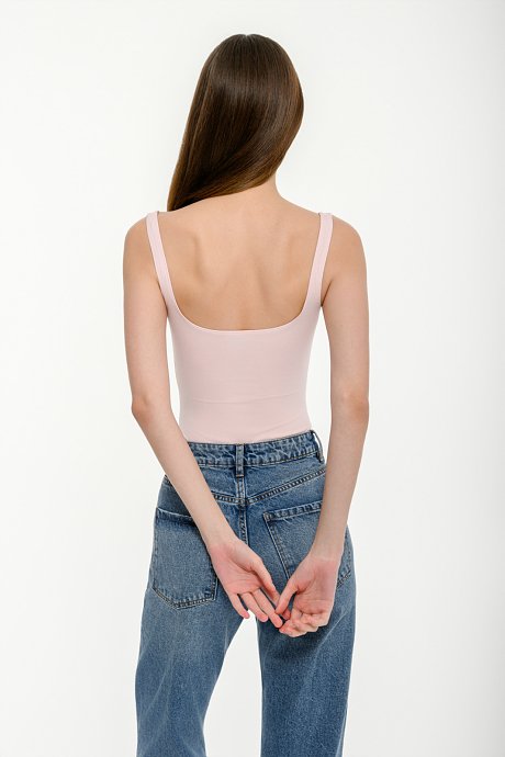 Lycra bodysuit with square neckline