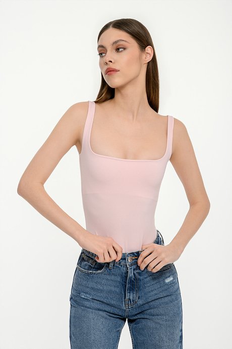 Lycra bodysuit with square neckline