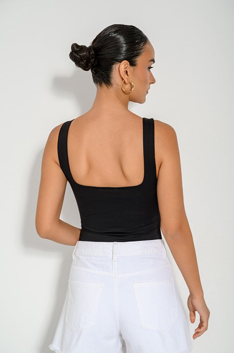 Lycra bodysuit with square neckline