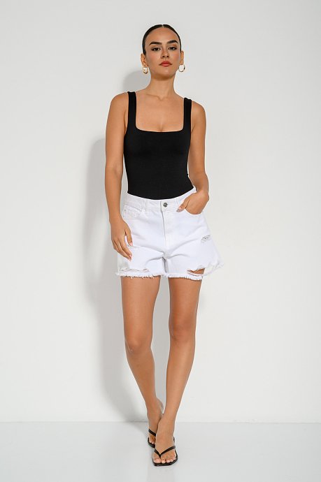 Lycra bodysuit with square neckline