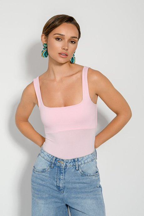 Lycra bodysuit with square neckline