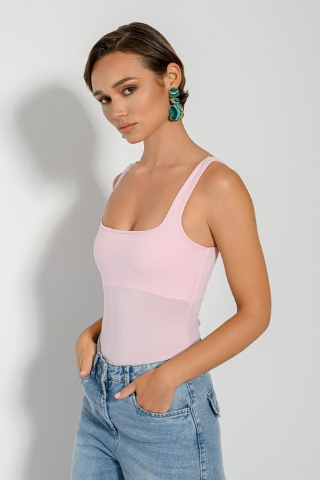 Lycra bodysuit with square neckline