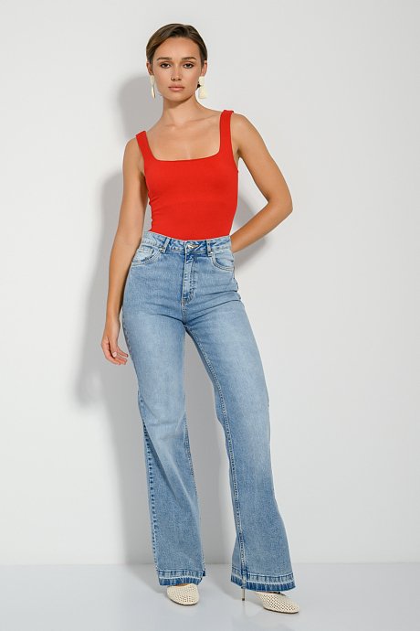 Lycra bodysuit with square neckline