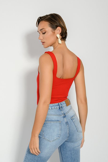 Lycra bodysuit with square neckline