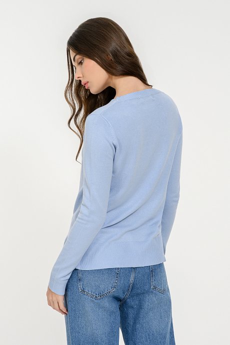Basic knitted top with round neckline