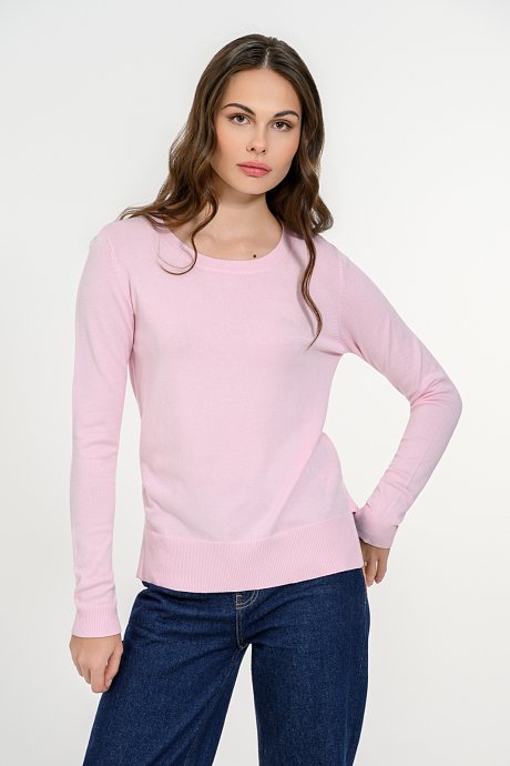Basic knitted top with round neckline
