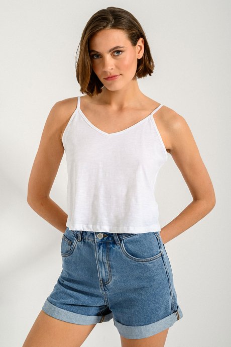 Cropped top with straps