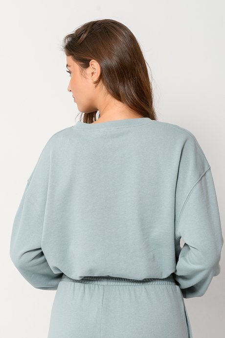 Cropped sweatshirt with front print