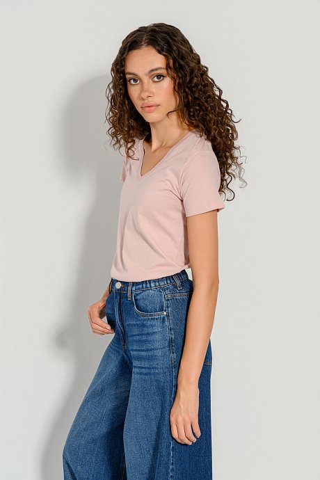 Basic t-shirt με V ντεκολτέ