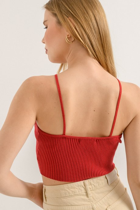 Knitted ribbed cropped top